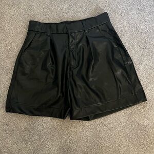 Abercrombie Black Faux Leather Shorts